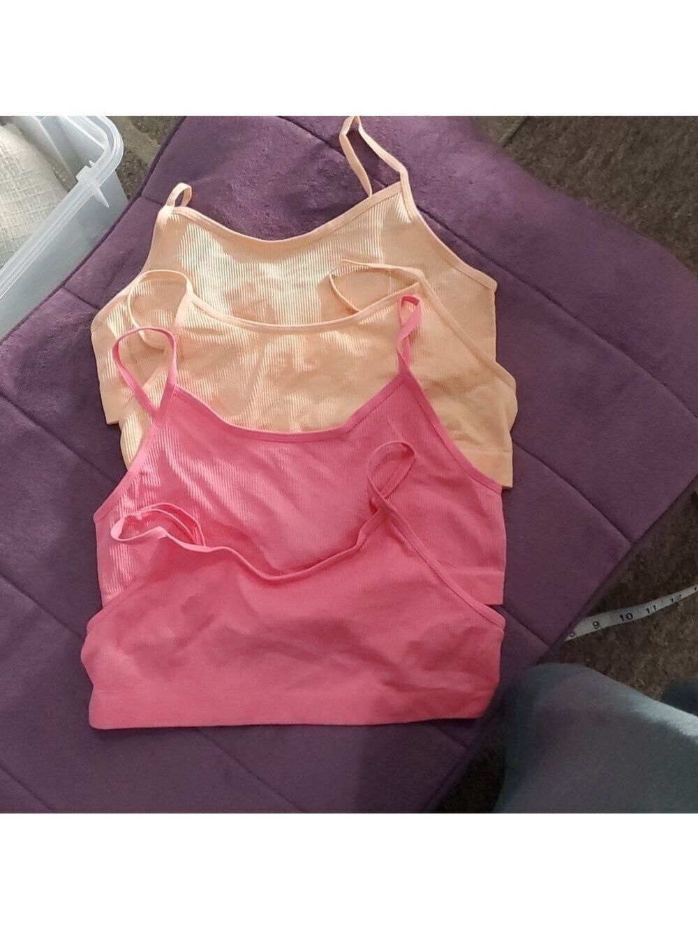 Zara Pink And Peach Ribbed Bralette Size 13-14 (Package Of 4)
